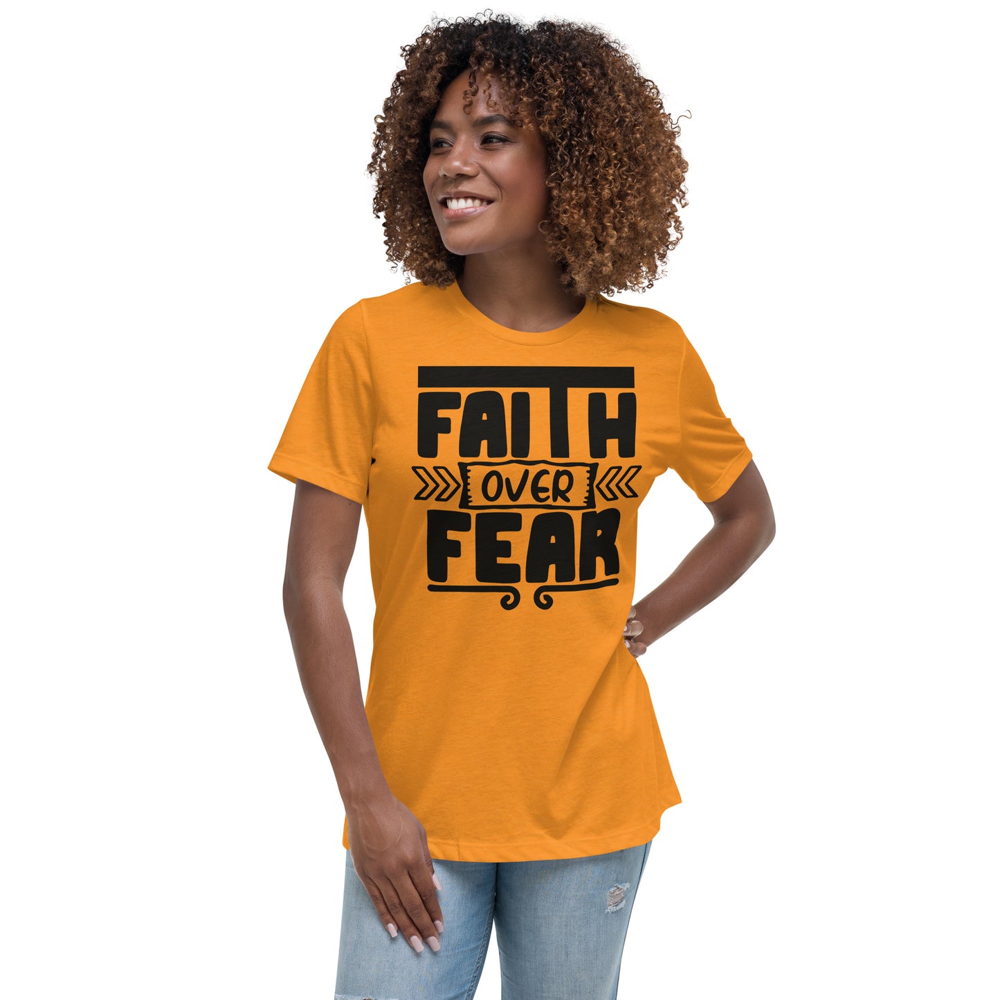 Faith Over Fear (Black design) - Women's Relaxed T-Shirt