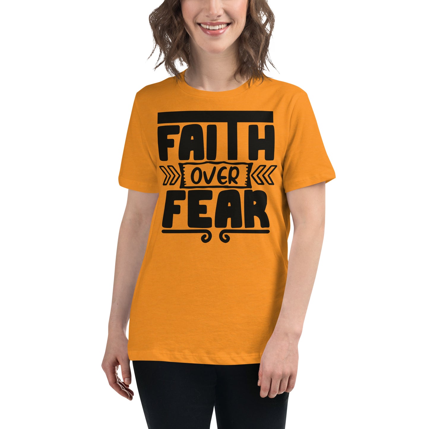 Faith Over Fear (Black design) - Women's Relaxed T-Shirt