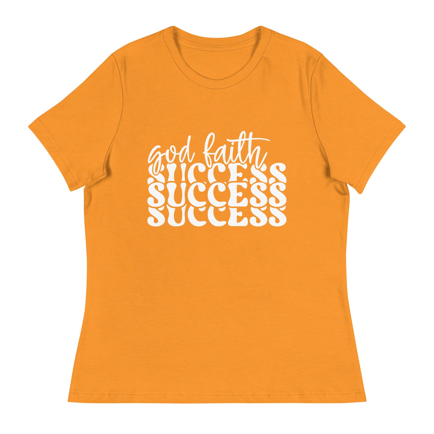 God Faith Success (White design) - Women's Relaxed T-Shirt