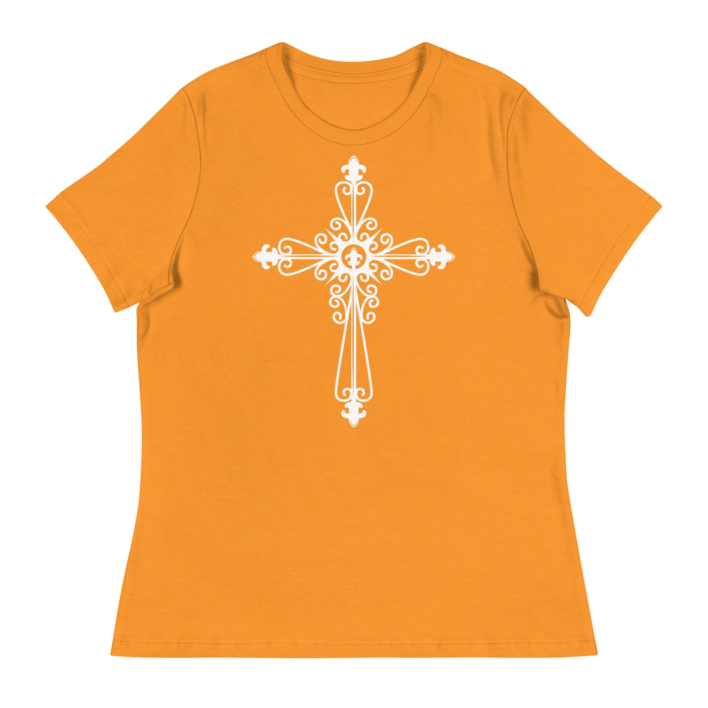 Faithful Cross (White design) - Women's Relaxed T-Shirt