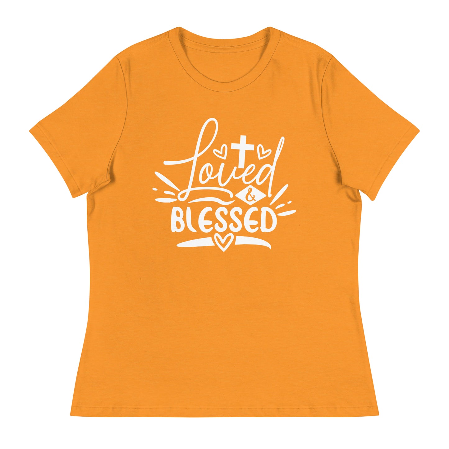 Loved and Blessed (White design) - Women's Relaxed T-Shirt