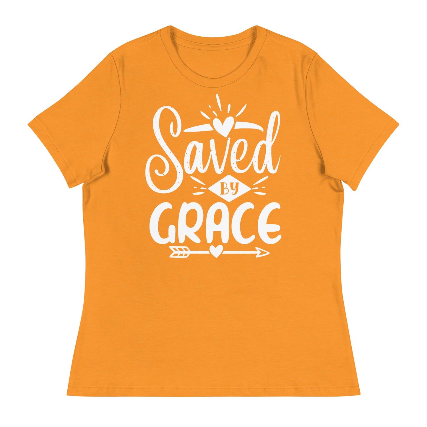 Saved by Grace (White design) - Women's Relaxed T-Shirt