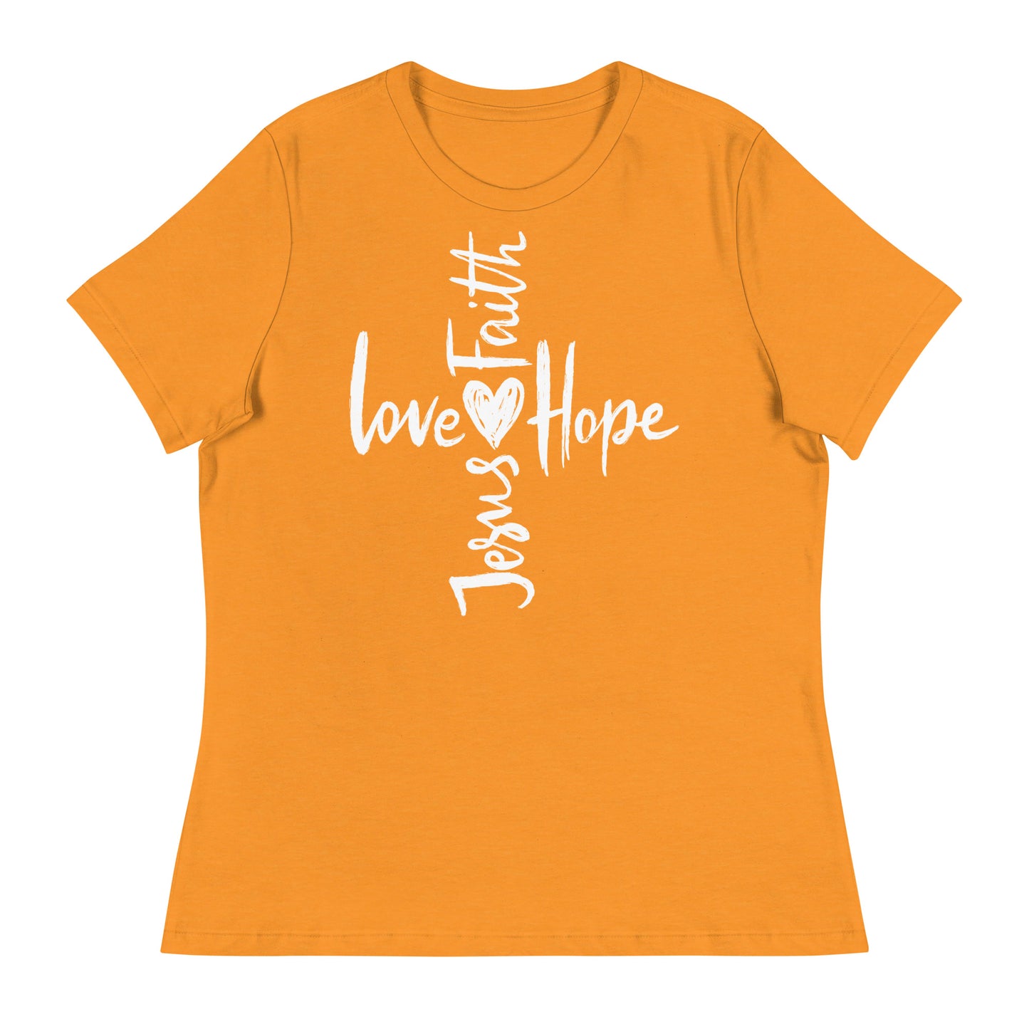 Faith, Hope, Love, and Jesus (White design) - Women's Relaxed T-Shirt