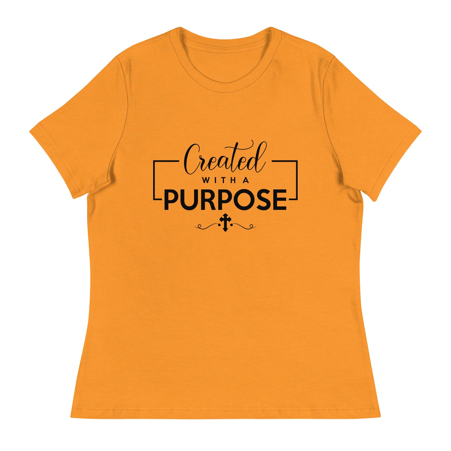 Created with a Purpose (Black design) - Women's Relaxed T-Shirt