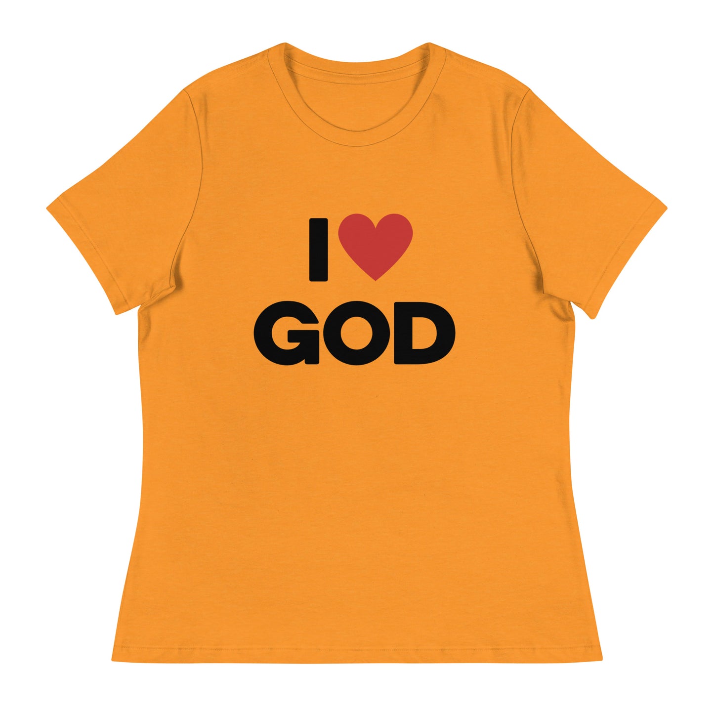 I love God (Black design) -  Women's Relaxed T-Shirt