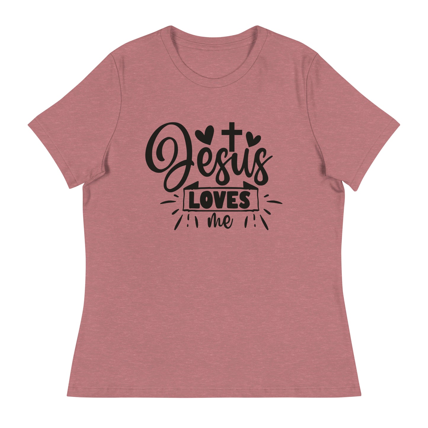 Jesus Loves Me (Black design) - Women's Relaxed T-Shirt