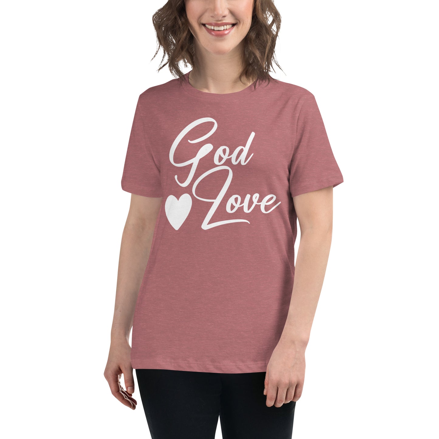 God Is Love (White design) - Women's Relaxed T-Shirt