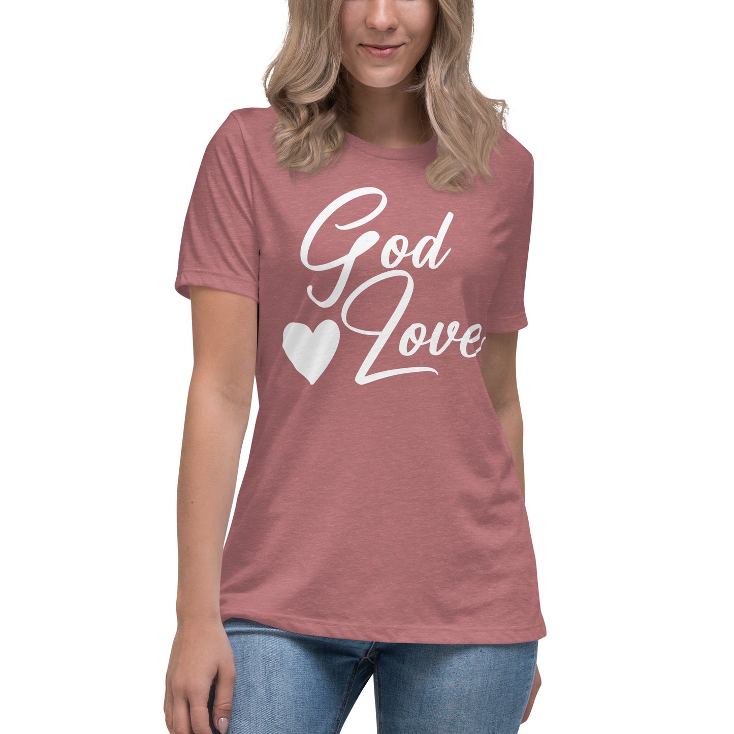 God Is Love (White design) - Women's Relaxed T-Shirt