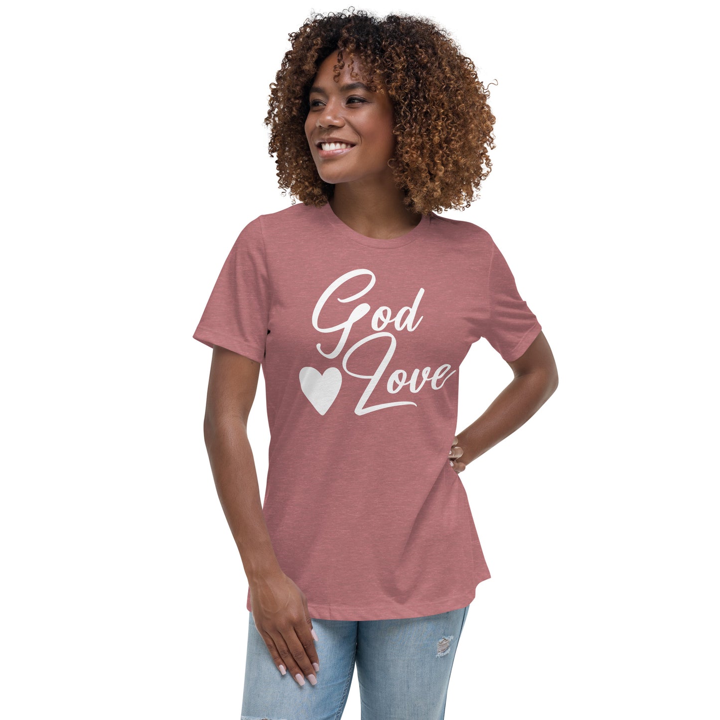 God Is Love (White design) - Women's Relaxed T-Shirt