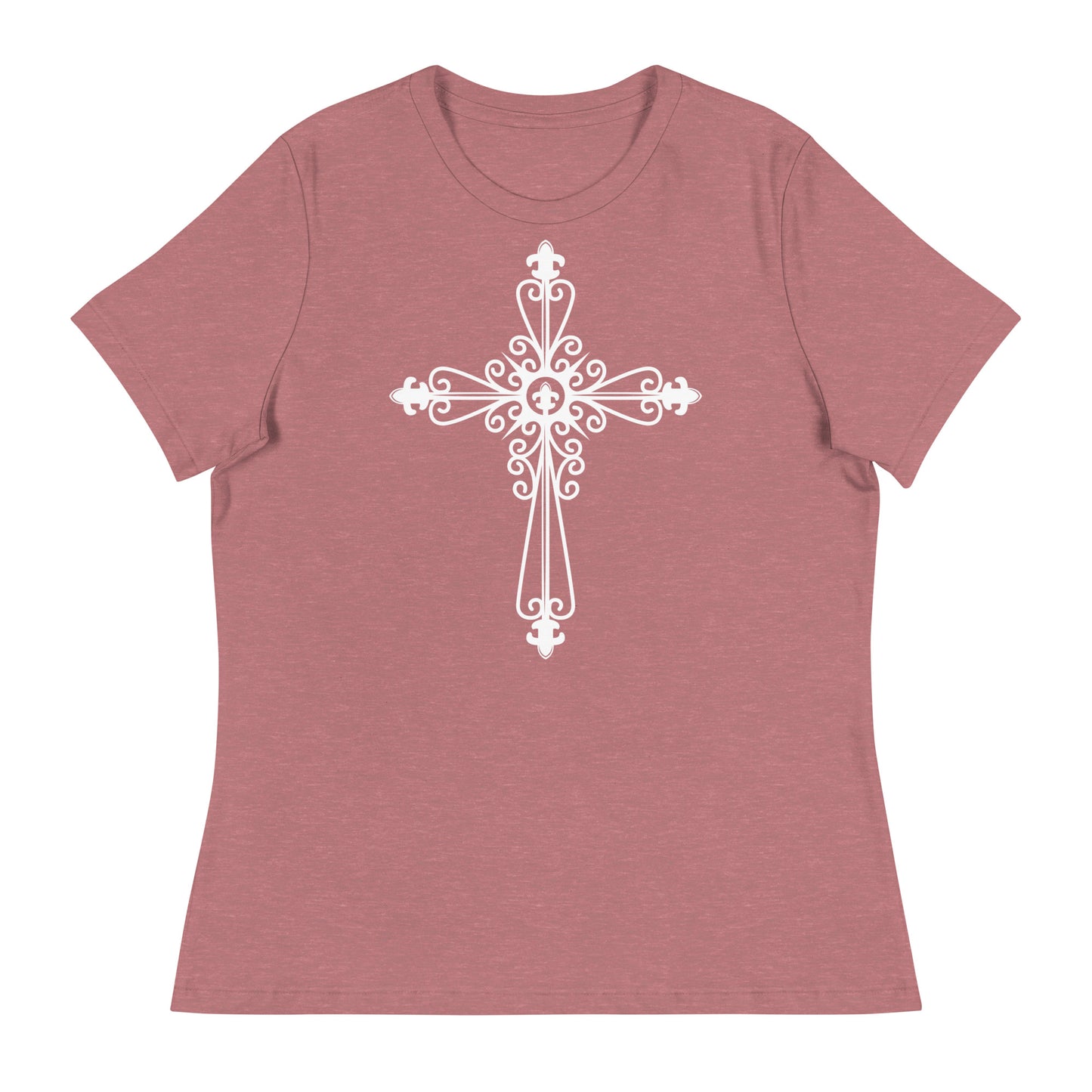 Faithful Cross (White design) - Women's Relaxed T-Shirt