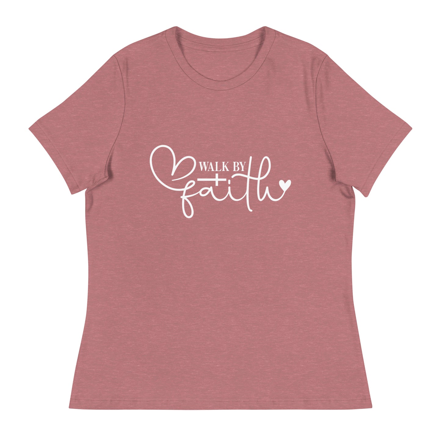 Walk by Faith (White design) - Women's Relaxed T-Shirt