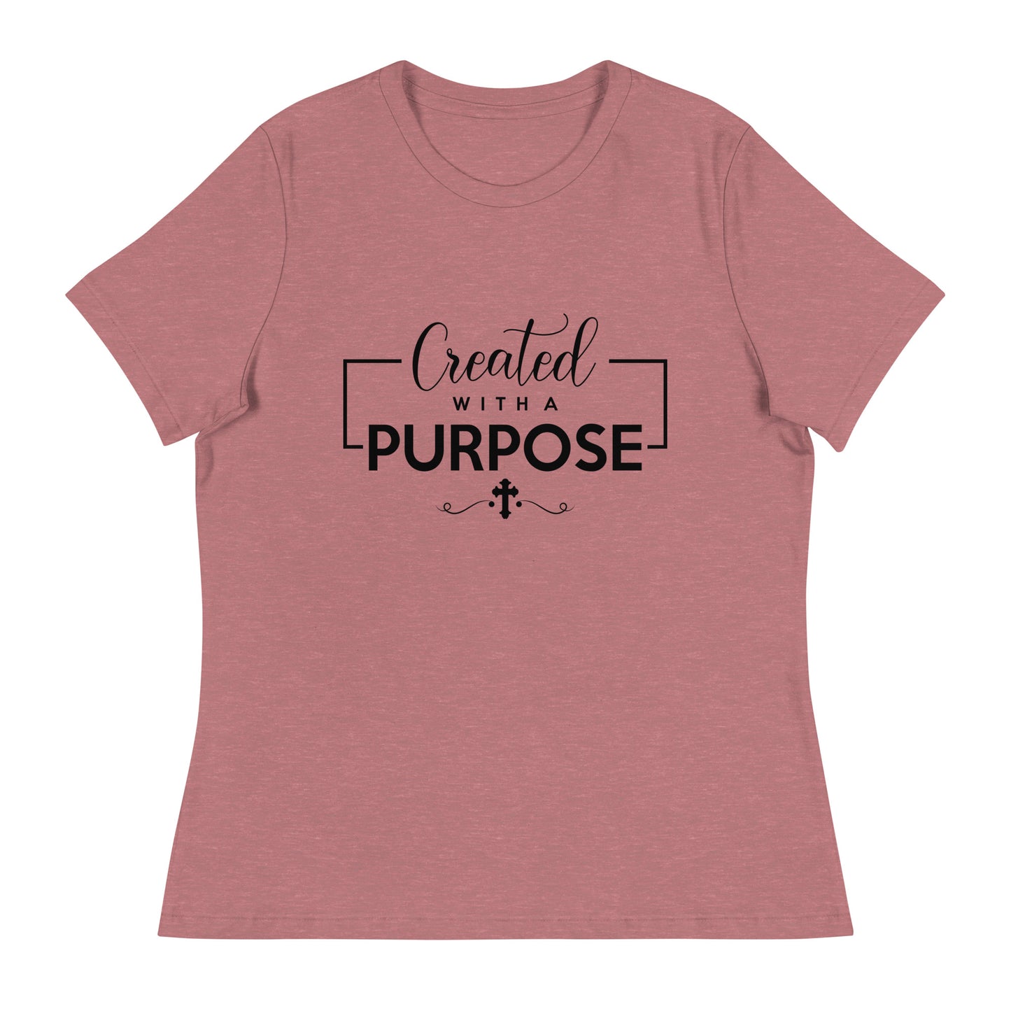 Created with a Purpose (Black design) - Women's Relaxed T-Shirt