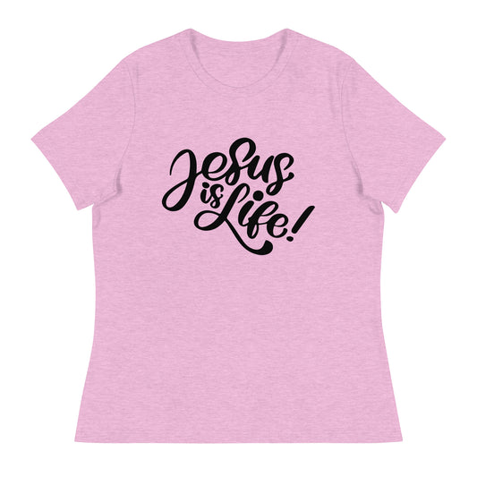 Jesus Is Life (Black design)  - Women's Relaxed T-Shirt