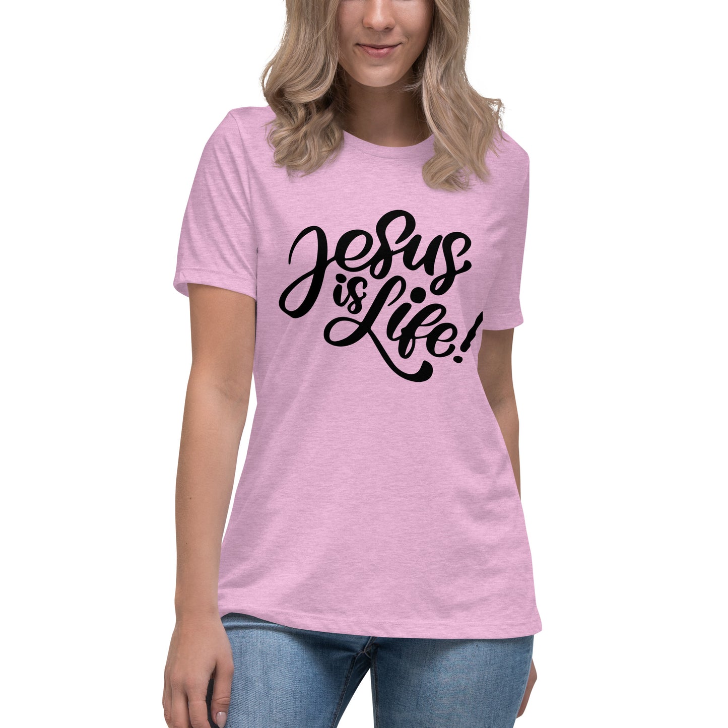 Jesus Is Life (Black design)  - Women's Relaxed T-Shirt