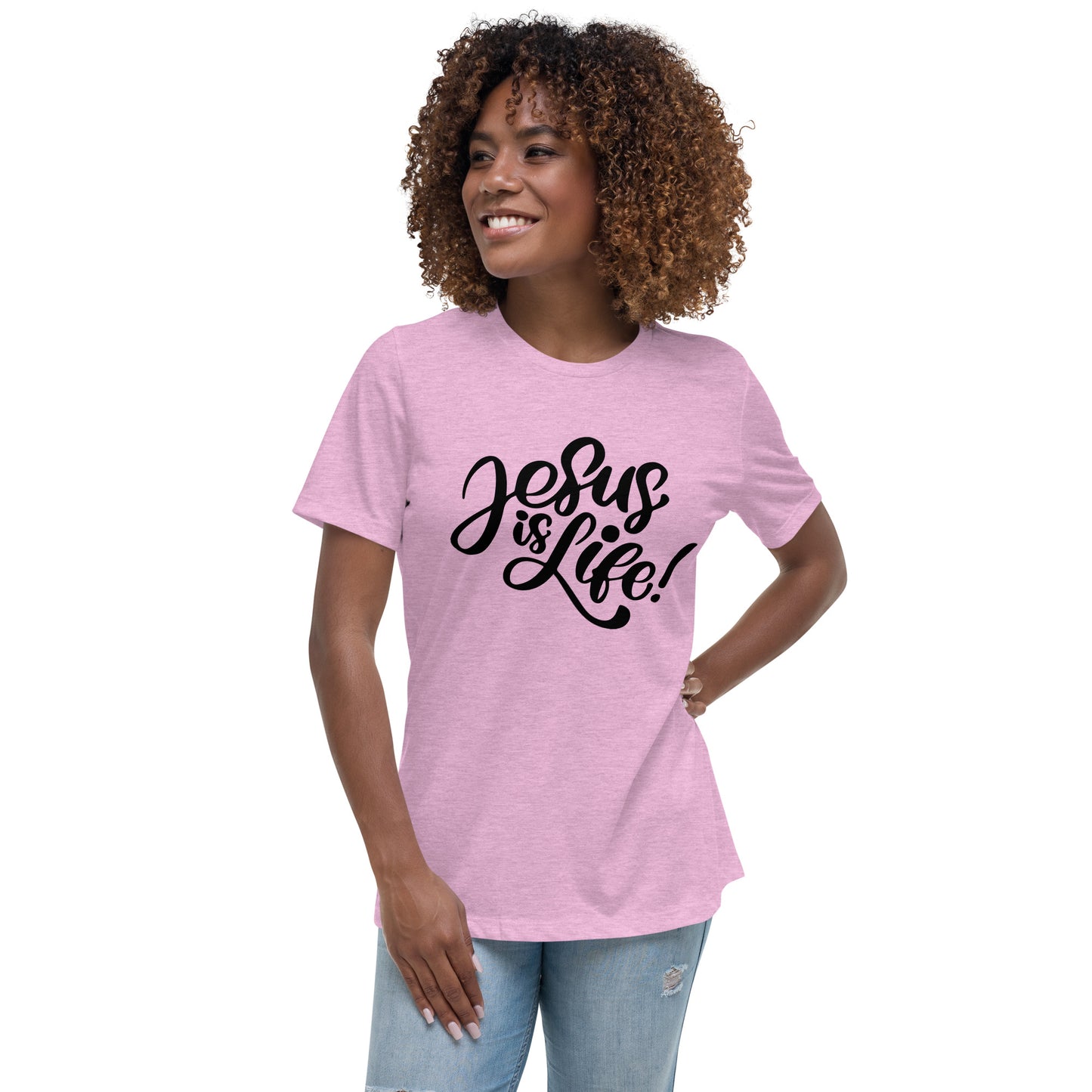 Jesus Is Life (Black design)  - Women's Relaxed T-Shirt