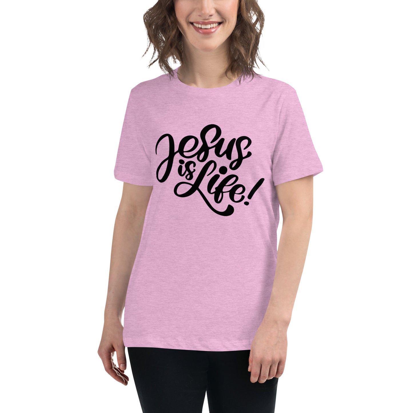 Jesus Is Life (Black design)  - Women's Relaxed T-Shirt