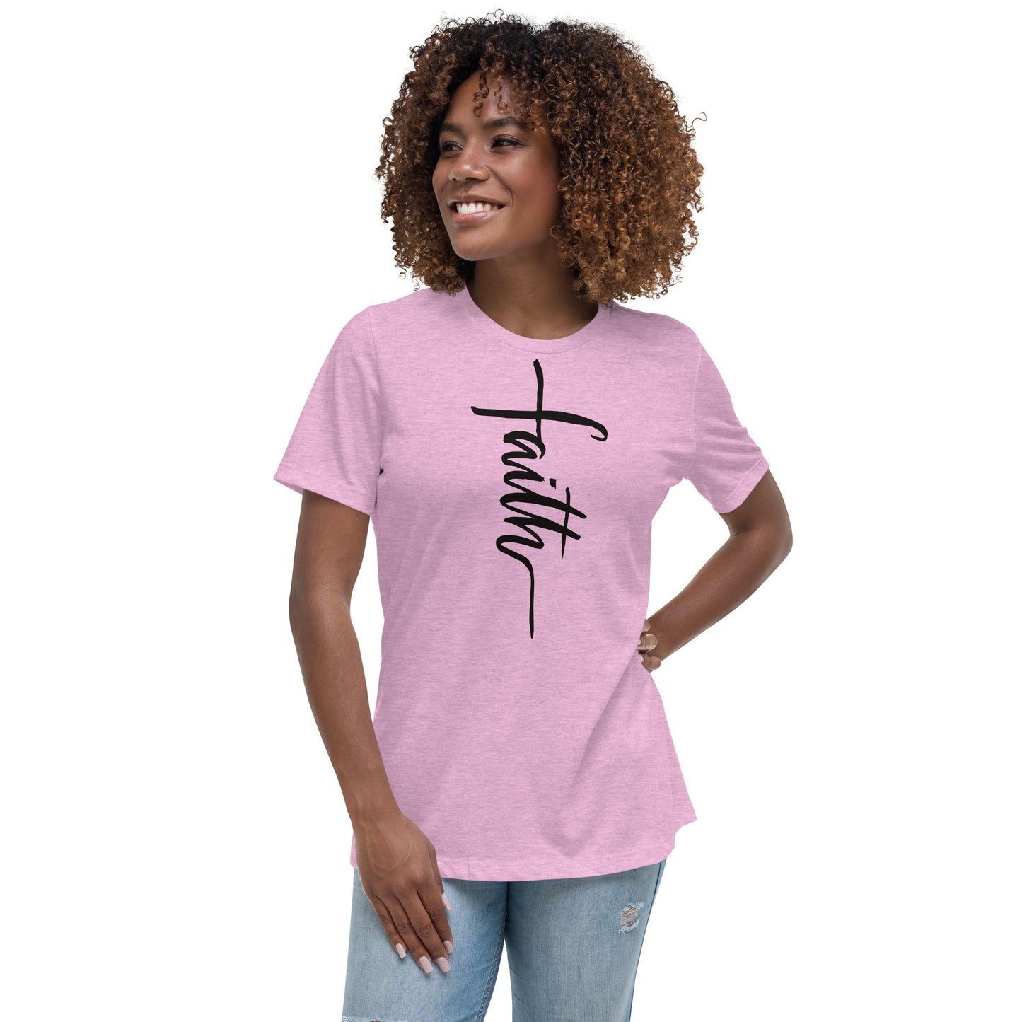 Faith (Black design) - Women's Relaxed T-Shirt