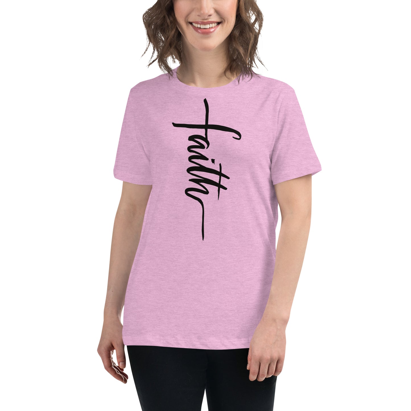 Faith (Black design) - Women's Relaxed T-Shirt