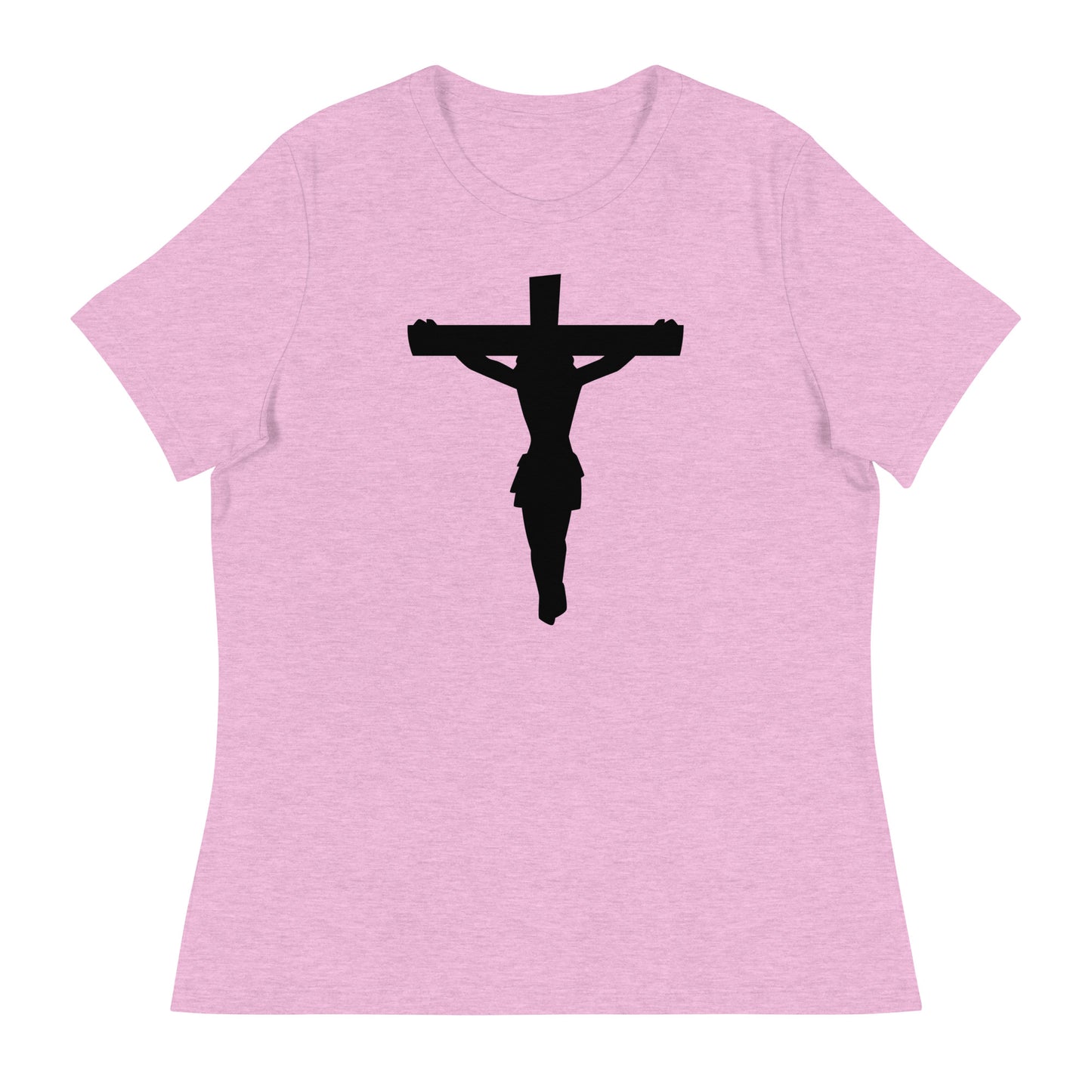 Jesus on the Cross (Black design) - Women's Relaxed T-Shirt