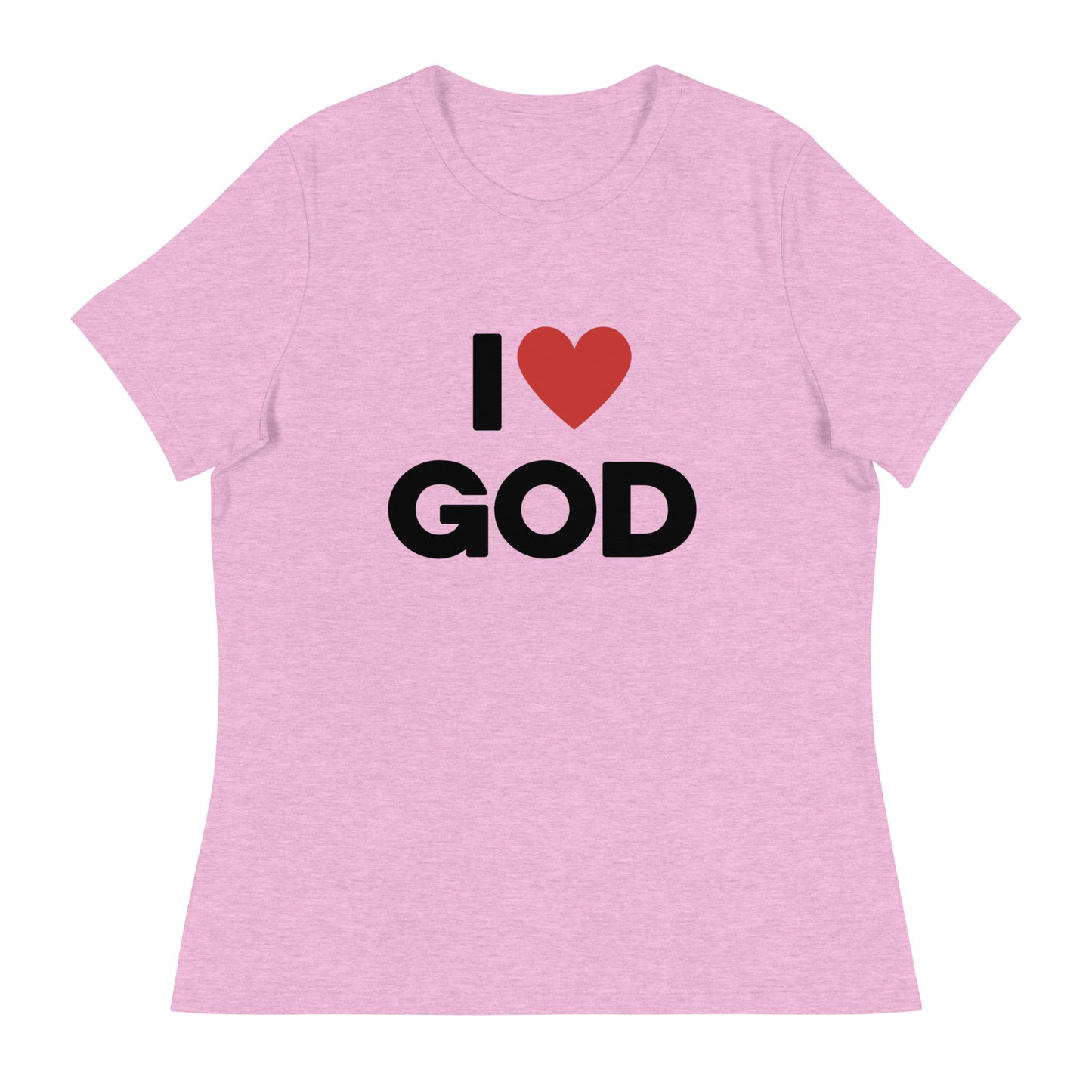 I love God (Black design) -  Women's Relaxed T-Shirt