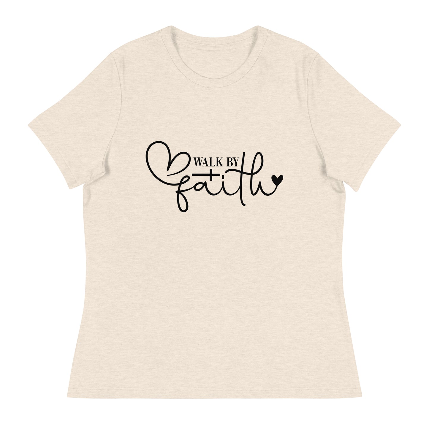 Walk by faith (Black design) - Women's Relaxed T-Shirt