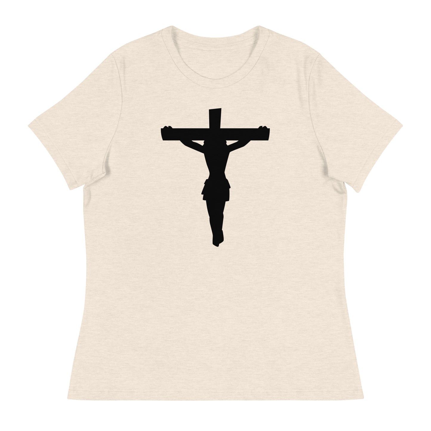 Jesus on the Cross (Black design) - Women's Relaxed T-Shirt