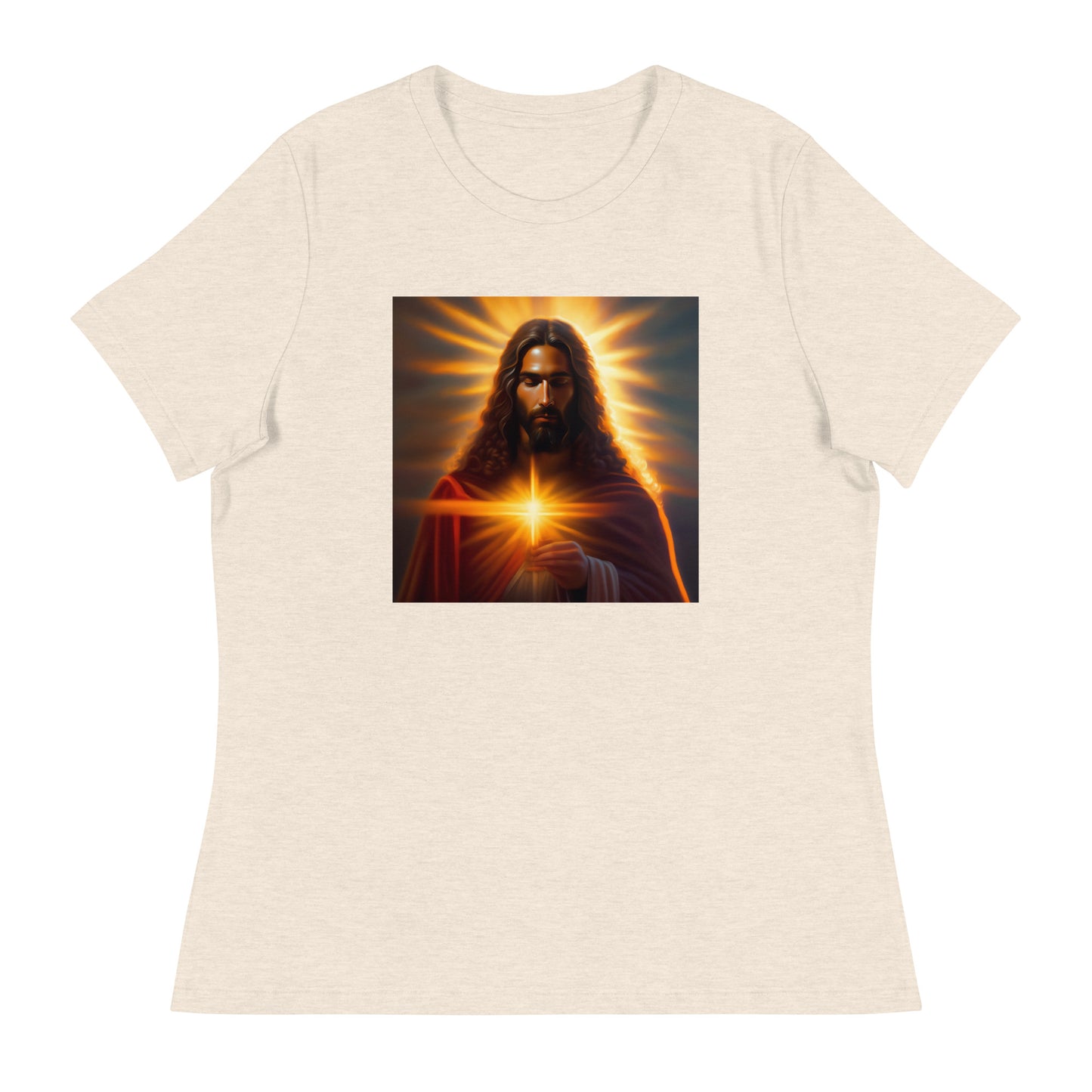 Full-color image of Jesus -  Women's Relaxed T-Shirt