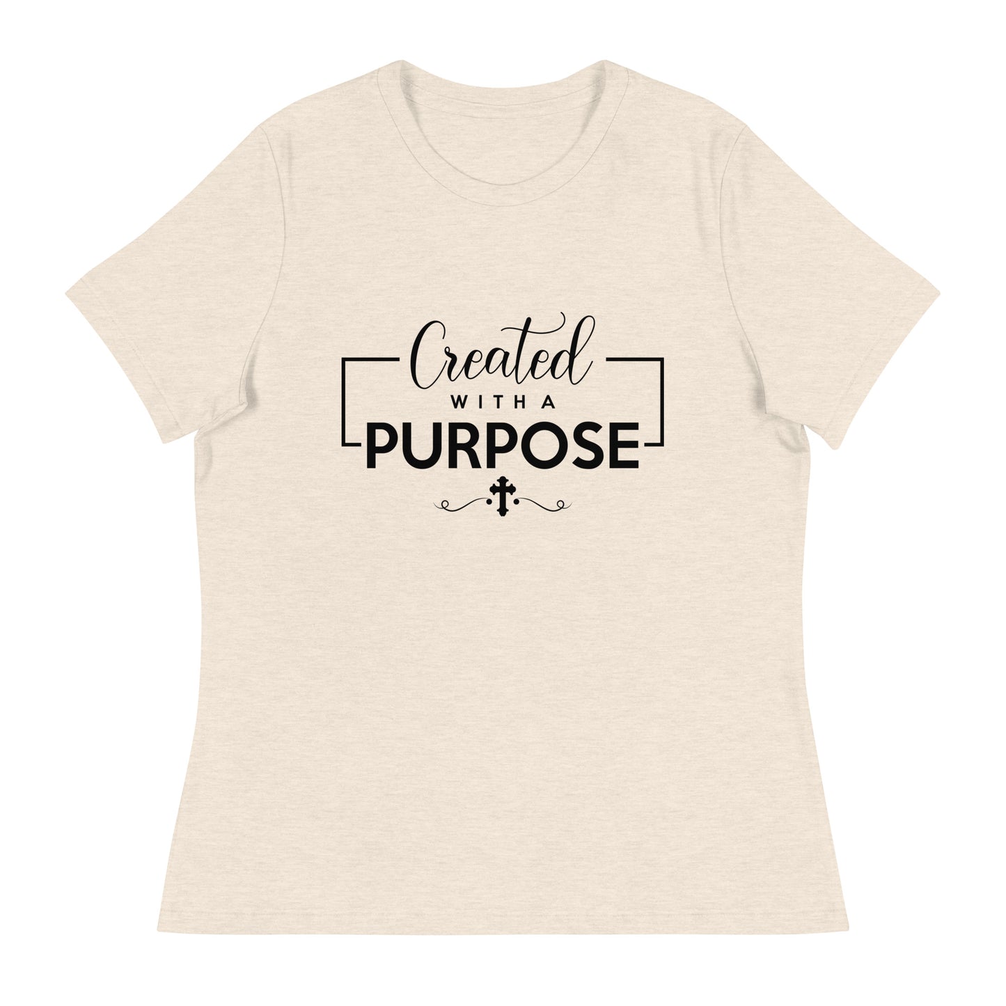 Created with a Purpose (Black design) - Women's Relaxed T-Shirt