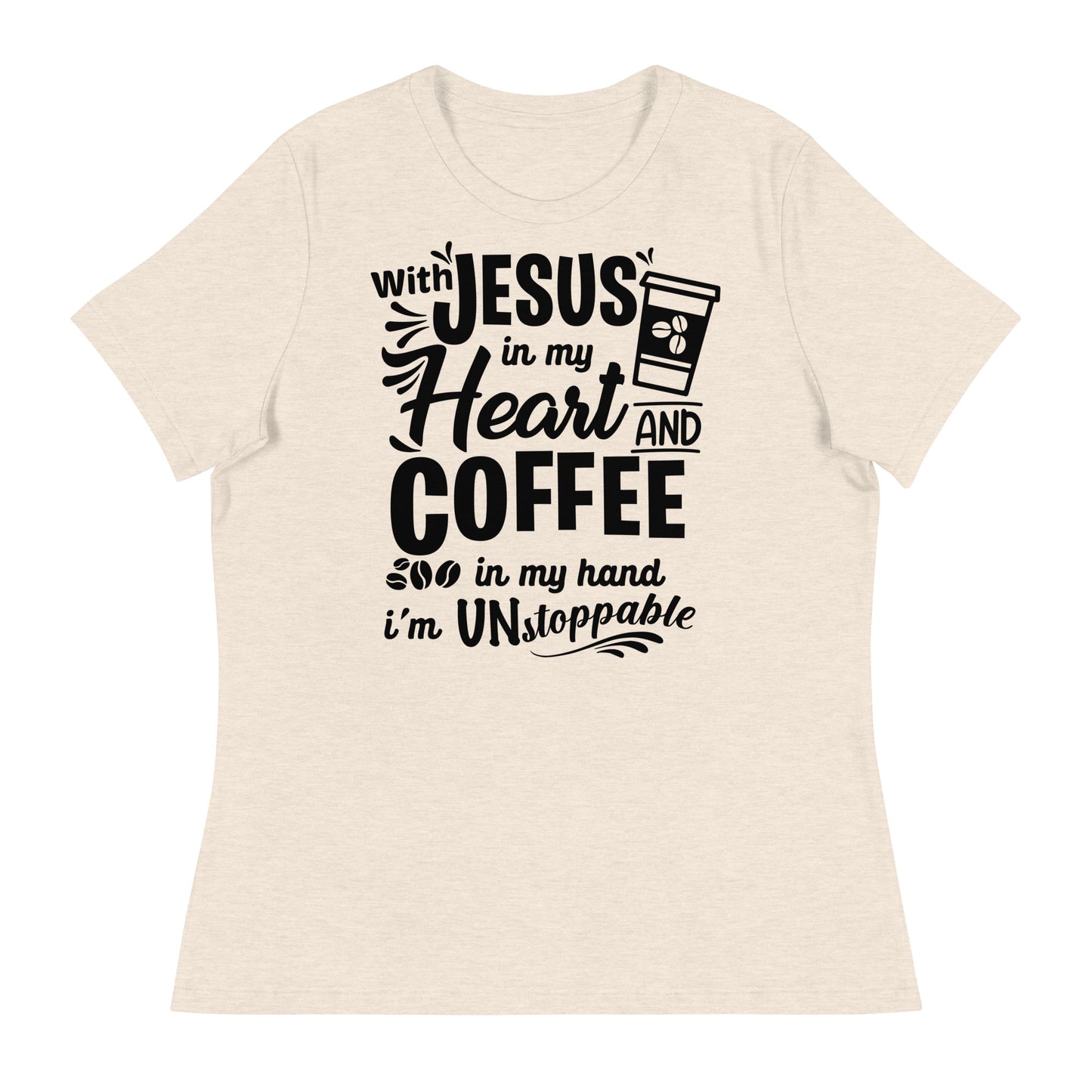 Coffee (Black design) - Women's Relaxed T-Shirt