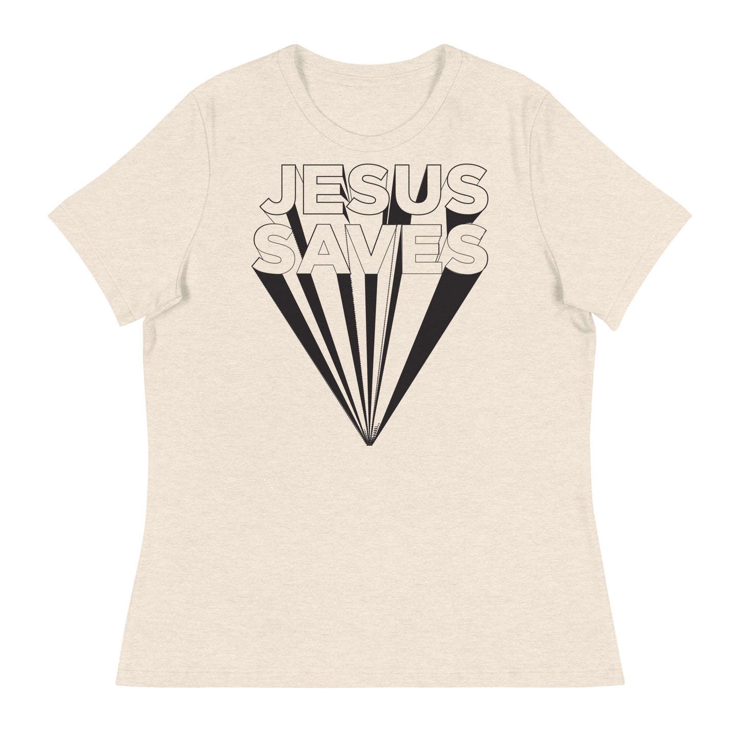 Jesus Saves  (Black design)  - Women's Relaxed T-Shirt