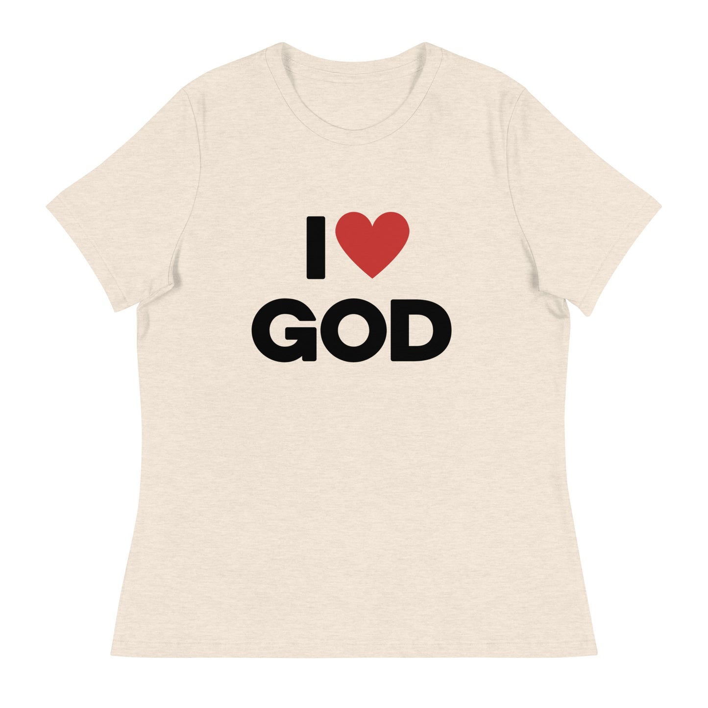 I love God (Black design) -  Women's Relaxed T-Shirt