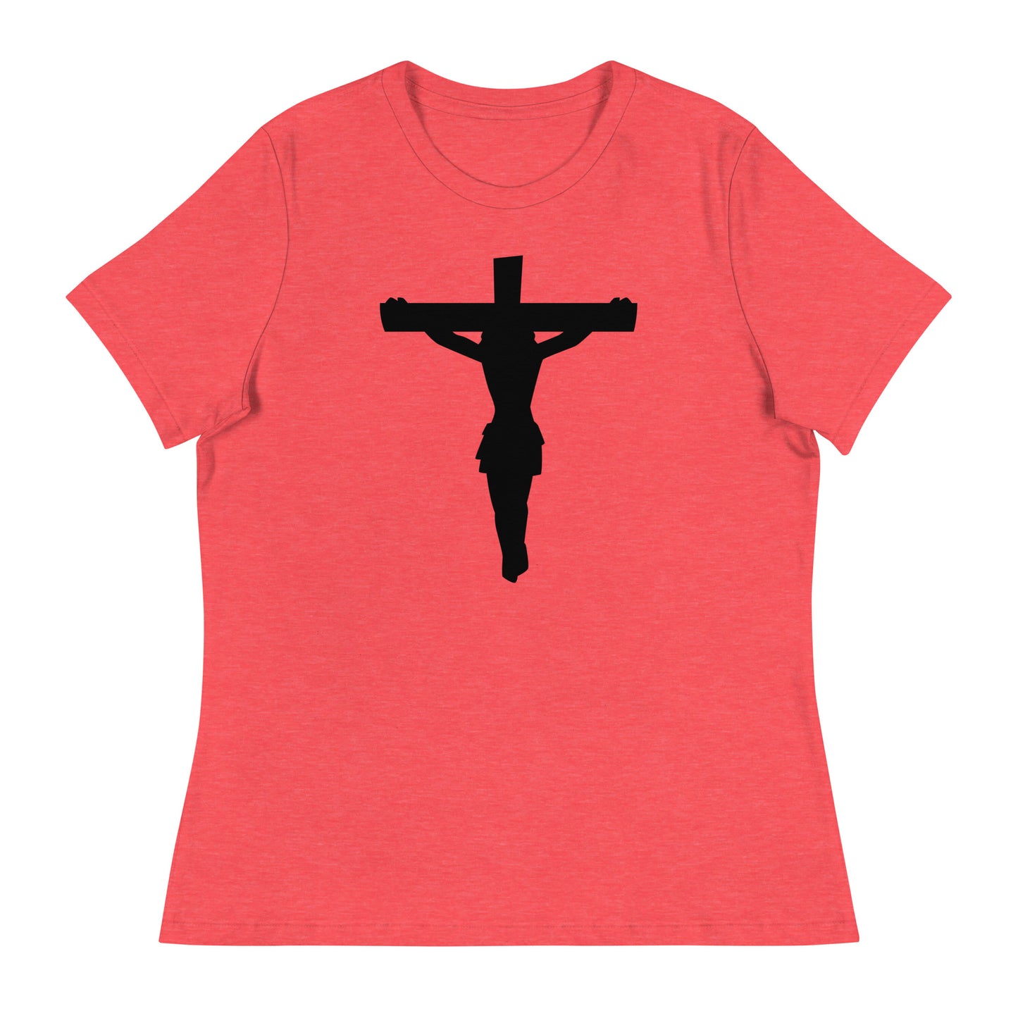 Jesus on the Cross (Black design) - Women's Relaxed T-Shirt