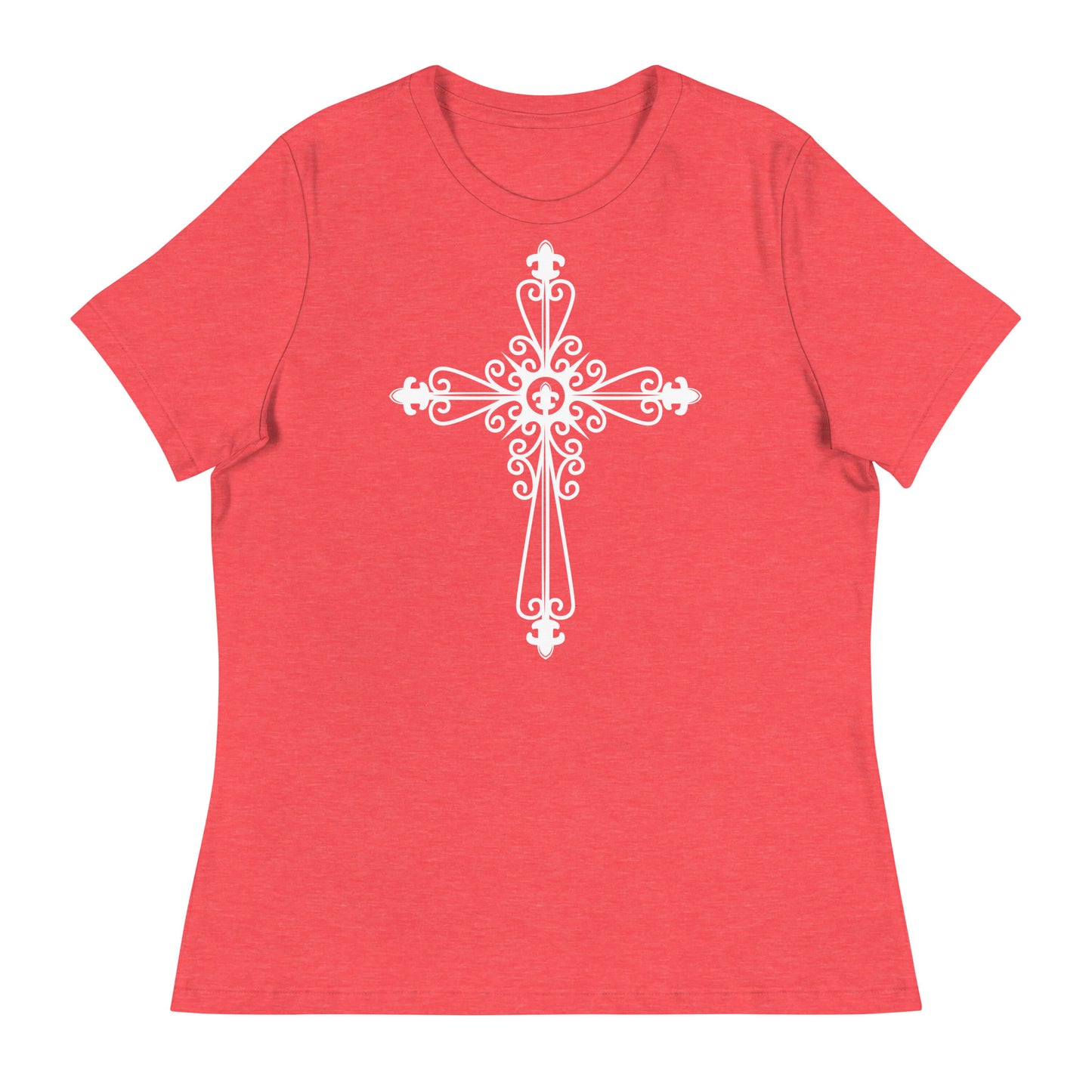 Faithful Cross (White design) - Women's Relaxed T-Shirt