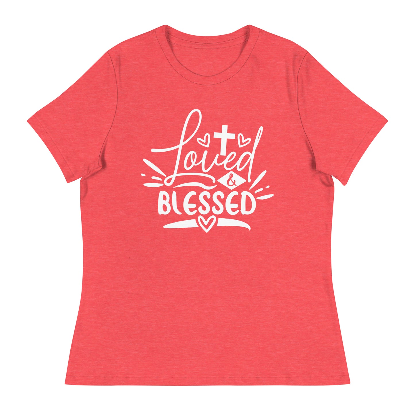 Loved and Blessed (White design) - Women's Relaxed T-Shirt