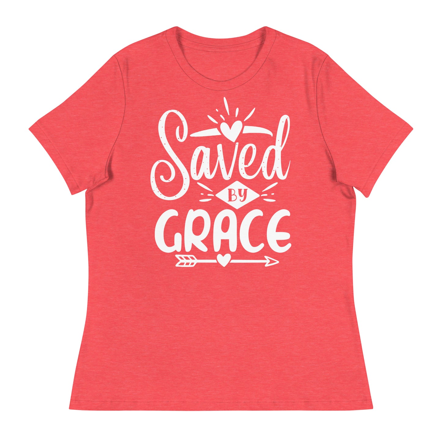 Saved by Grace (White design) - Women's Relaxed T-Shirt