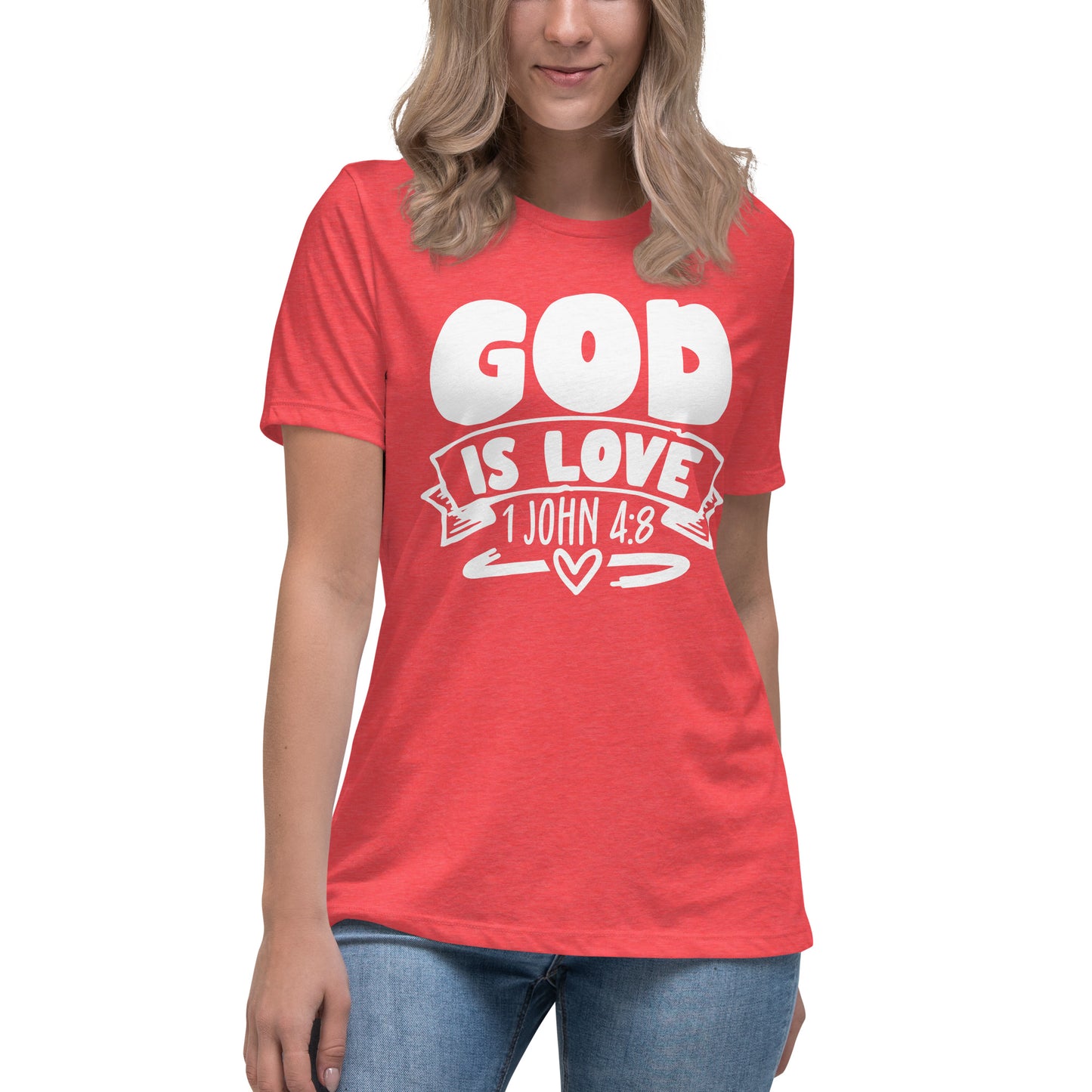 God is Love (White design)  - Women's Relaxed T-Shirt