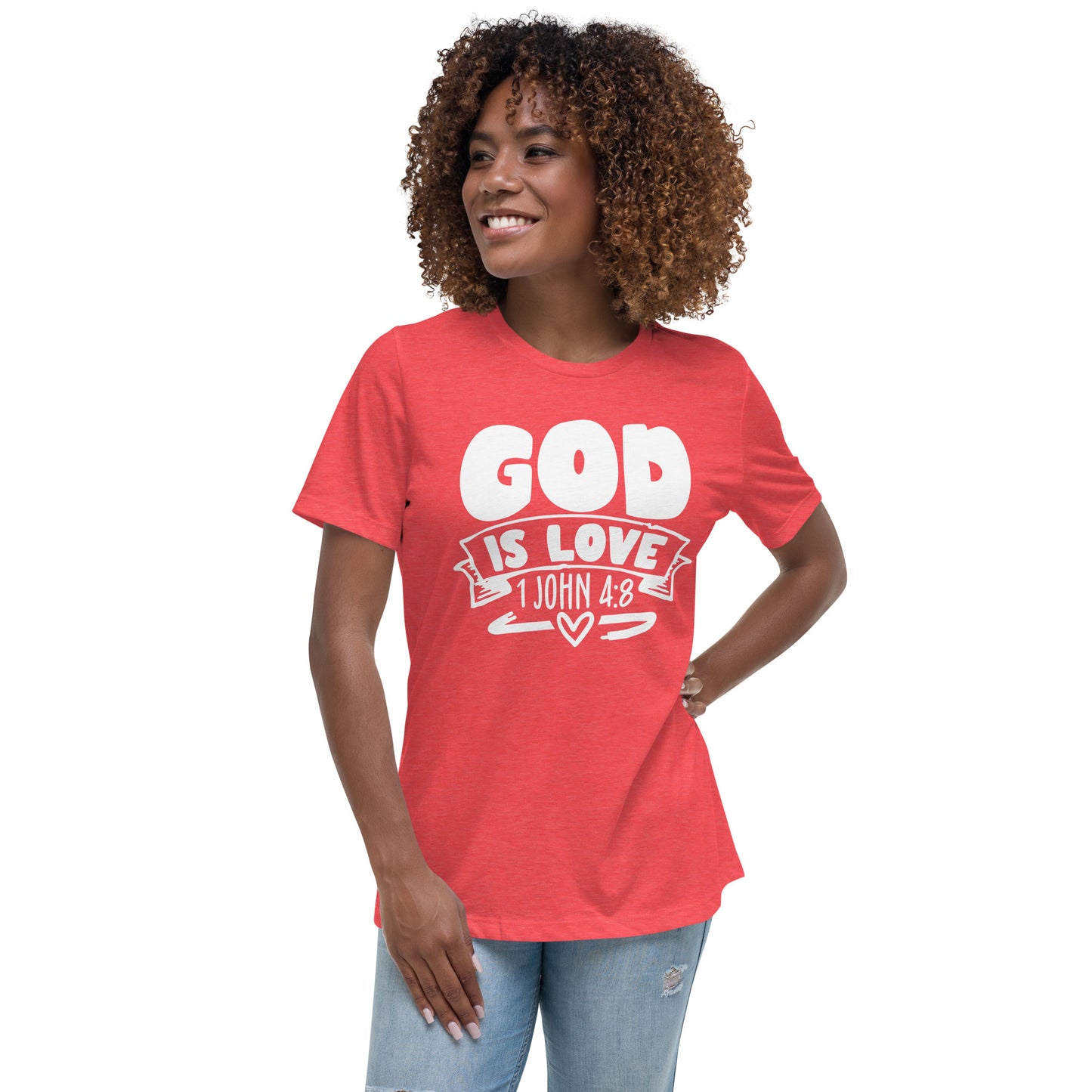 God is Love (White design)  - Women's Relaxed T-Shirt