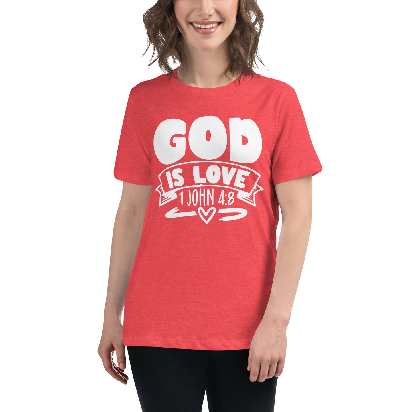 God is Love (White design)  - Women's Relaxed T-Shirt