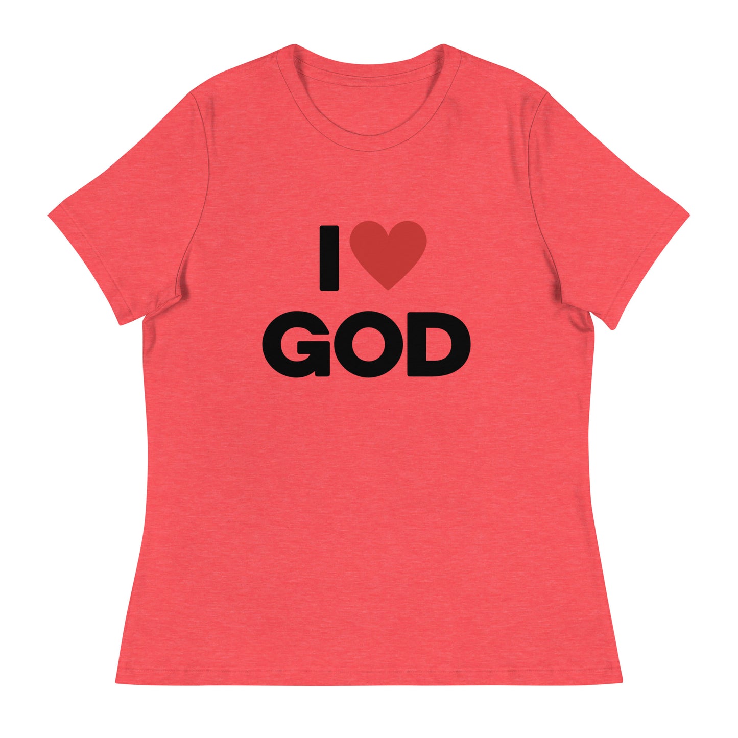 I love God (Black design) -  Women's Relaxed T-Shirt