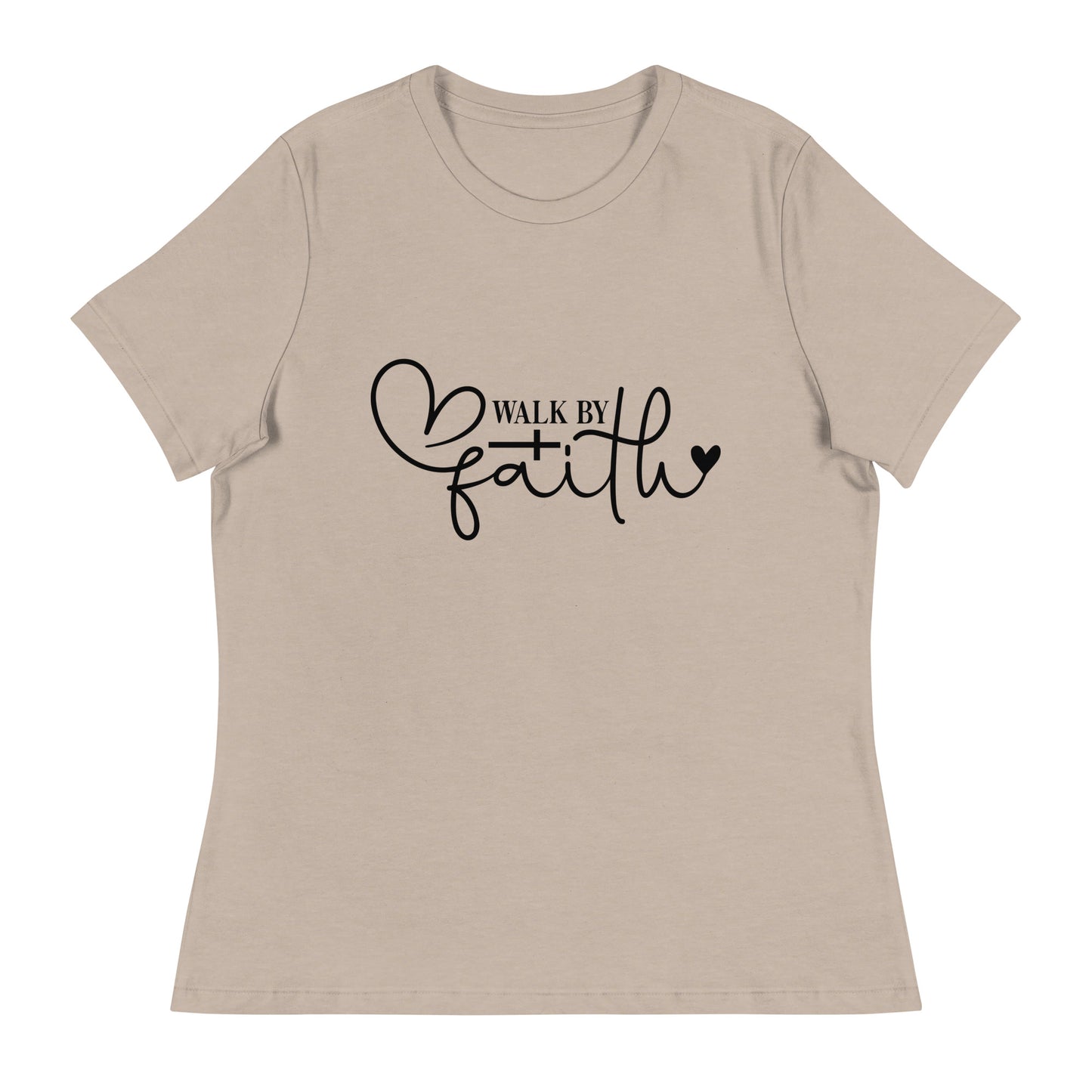 Walk by faith (Black design) - Women's Relaxed T-Shirt