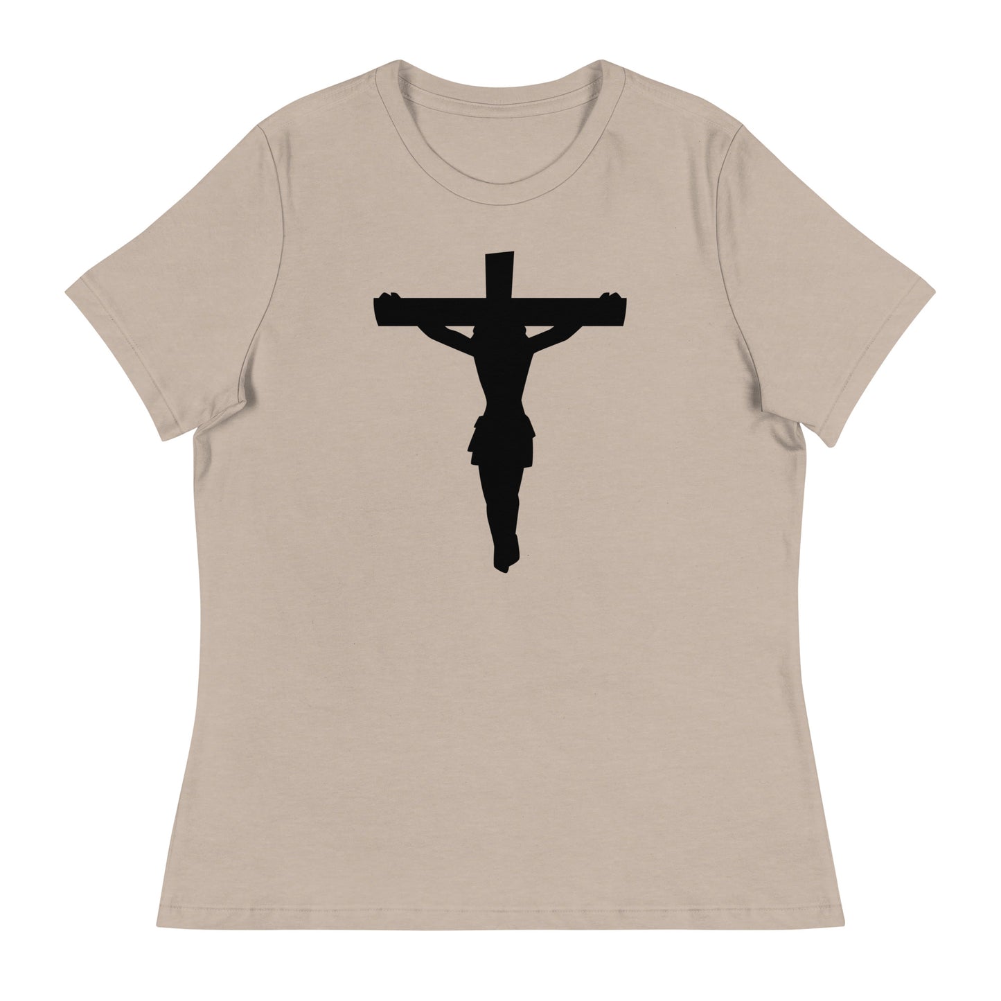 Jesus on the Cross (Black design) - Women's Relaxed T-Shirt