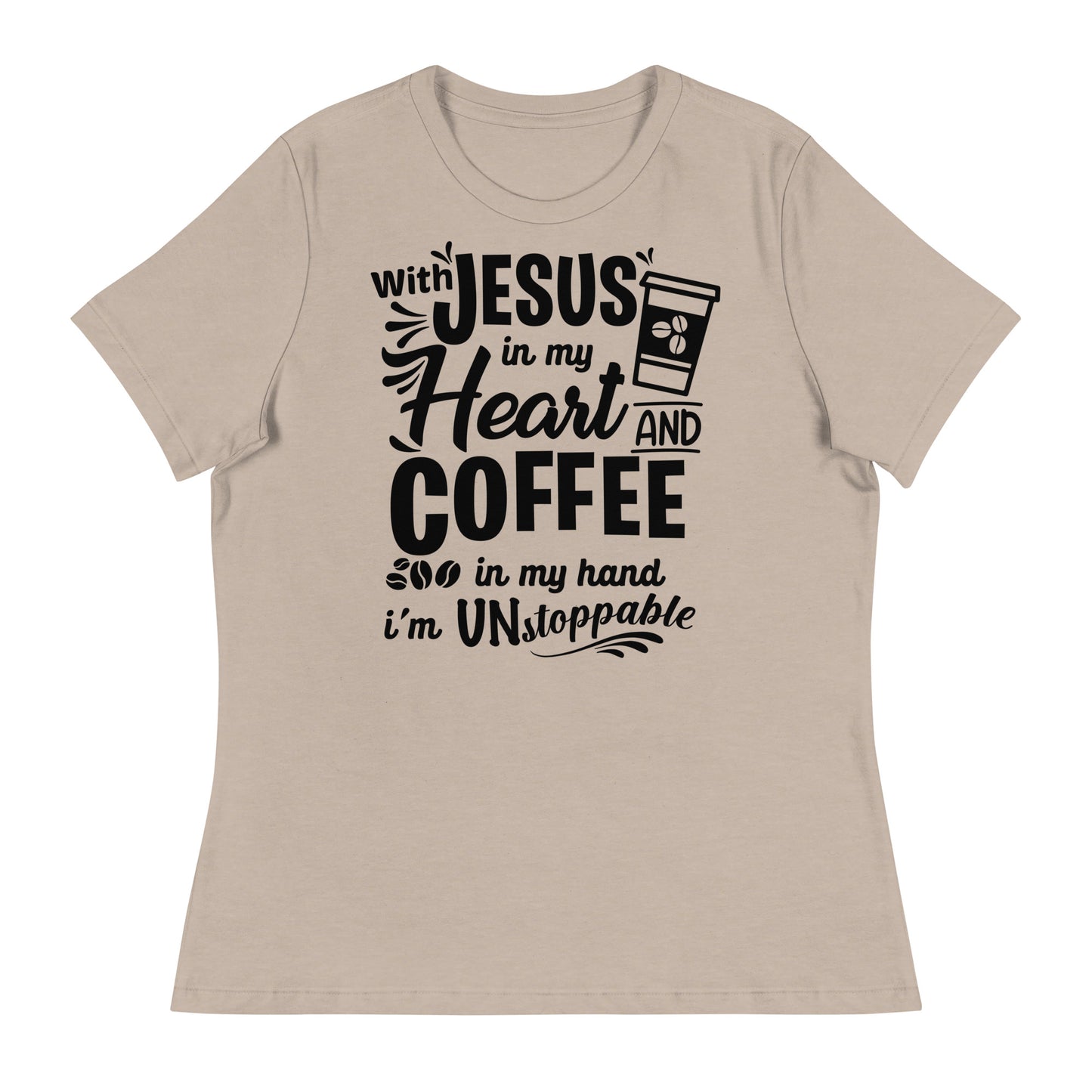 Coffee (Black design) - Women's Relaxed T-Shirt