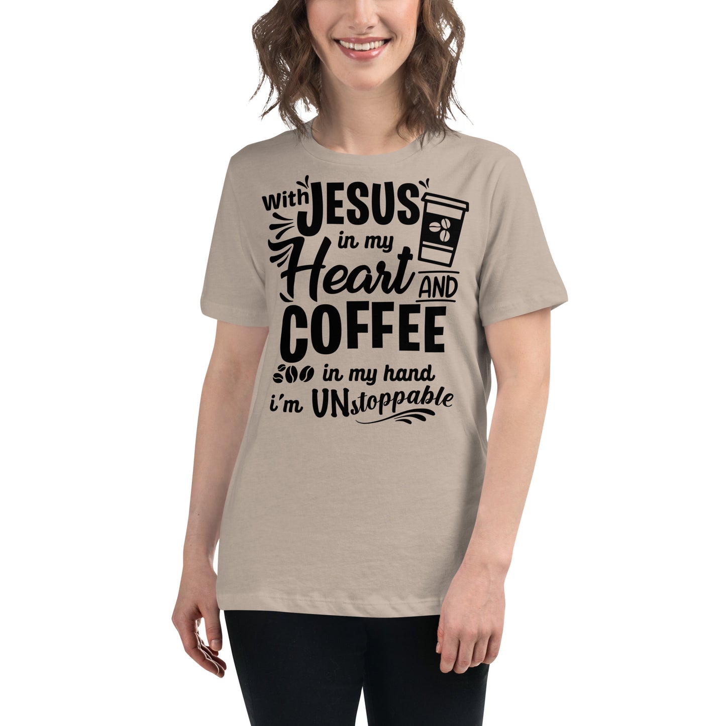 Coffee (Black design) - Women's Relaxed T-Shirt