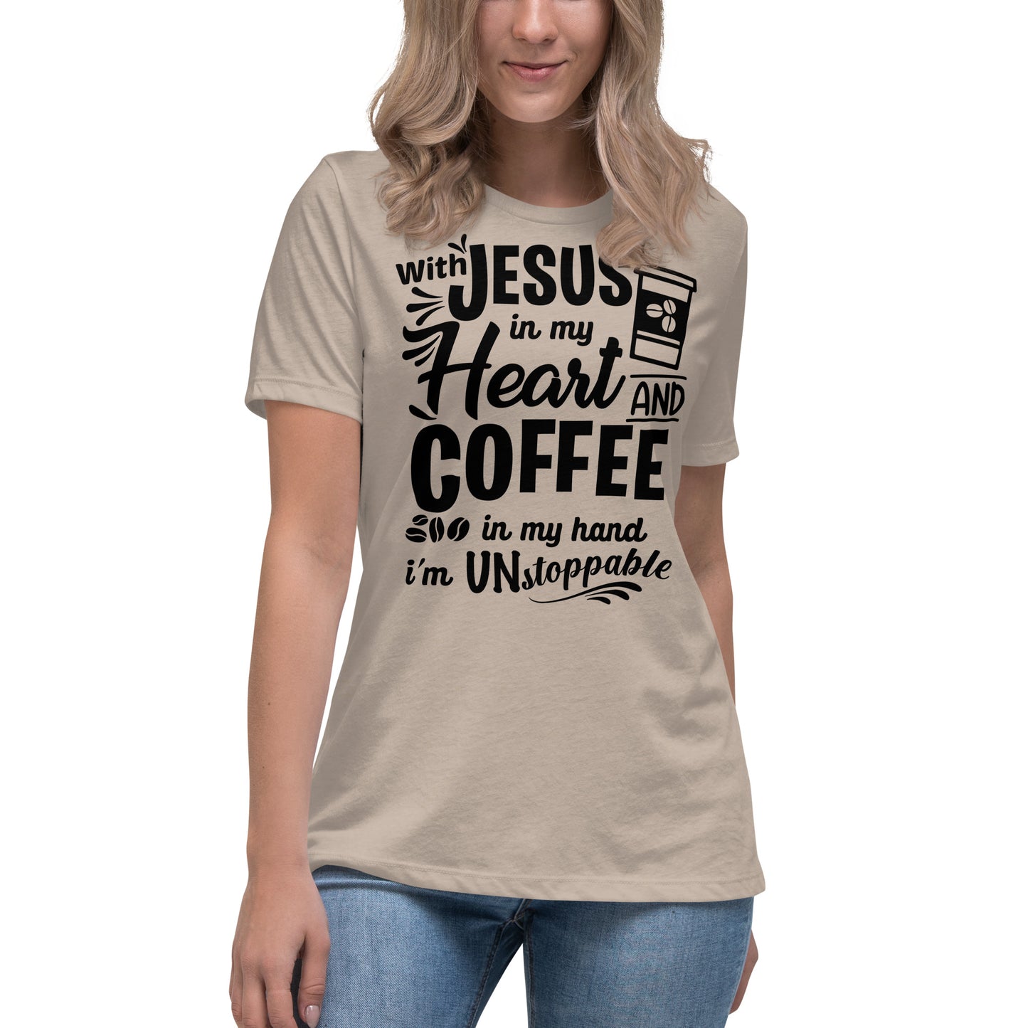 Coffee (Black design) - Women's Relaxed T-Shirt