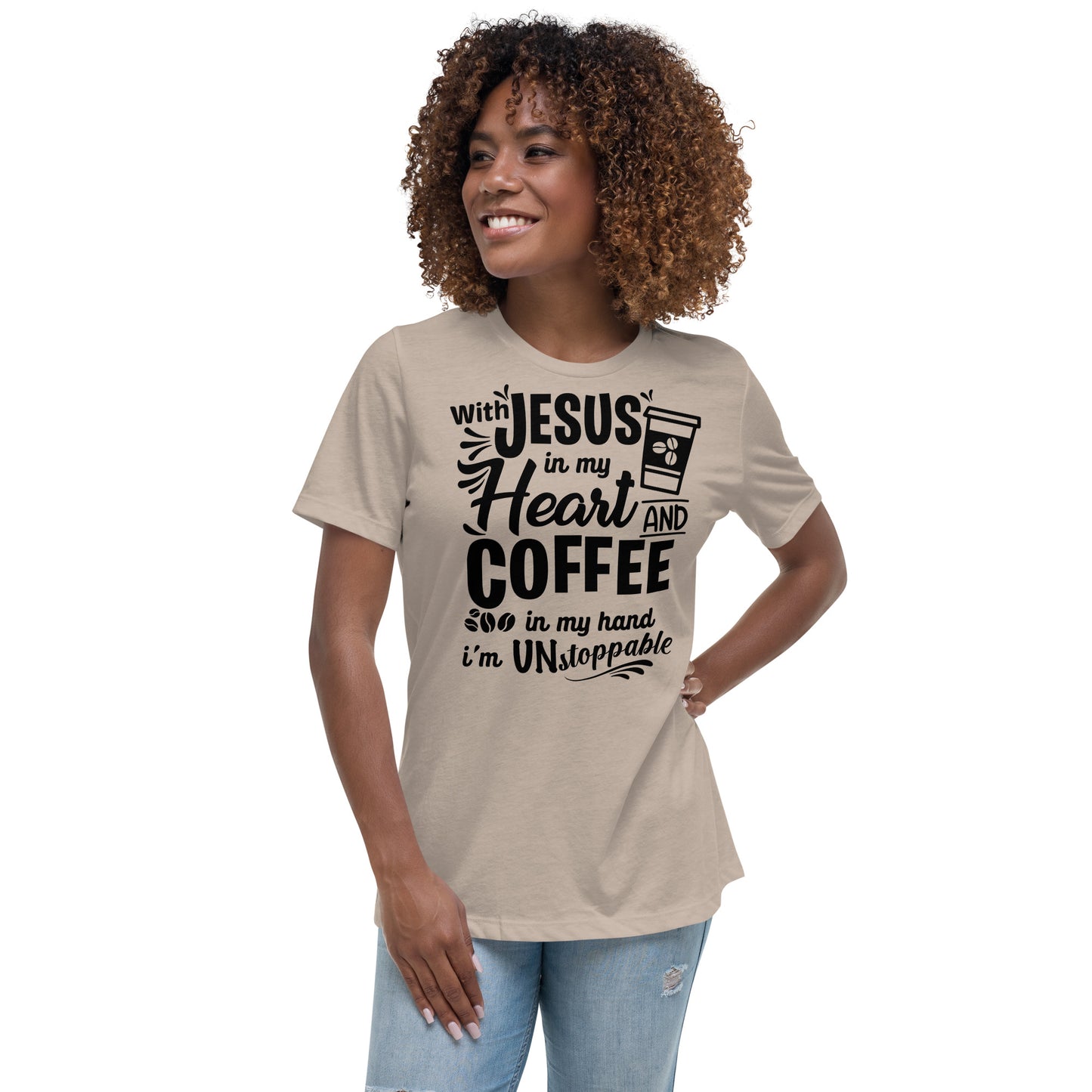 Coffee (Black design) - Women's Relaxed T-Shirt