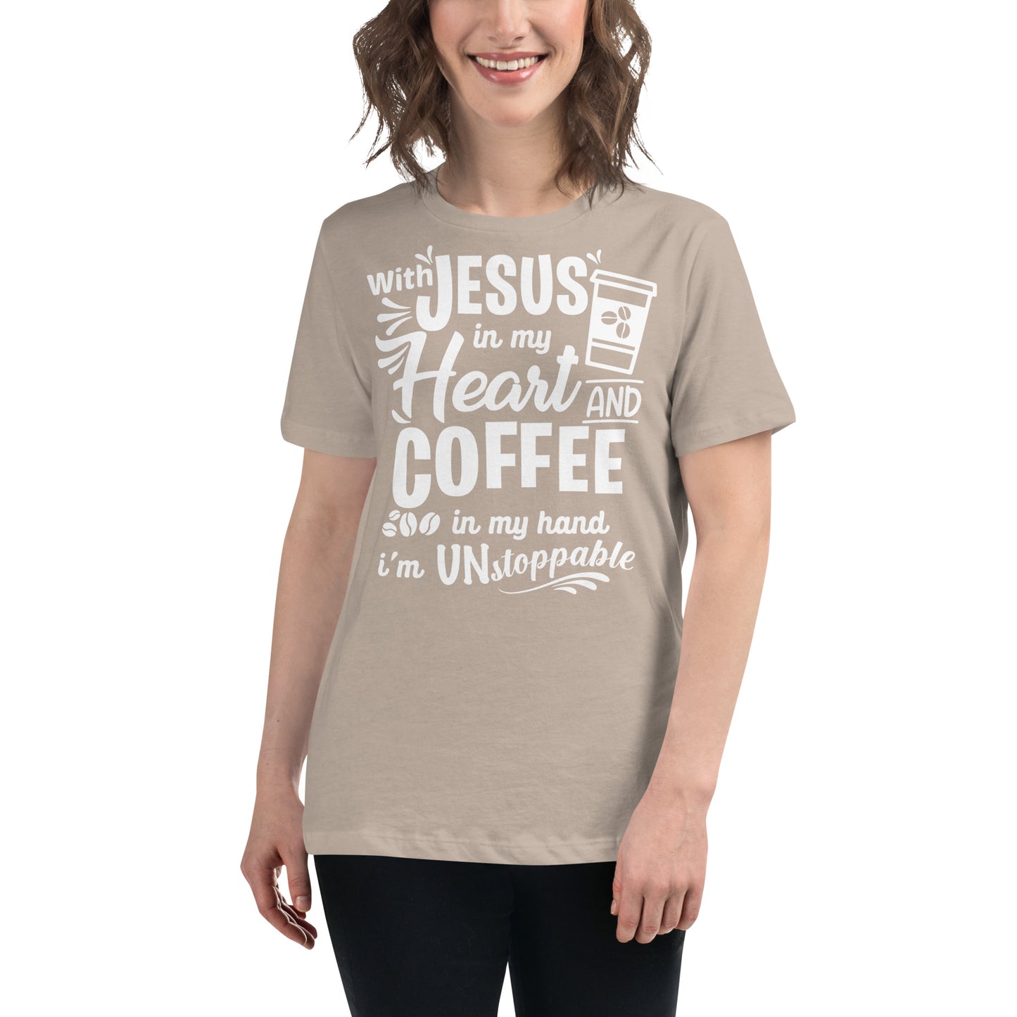 Coffee  (Black design) - Women's Relaxed T-Shirt