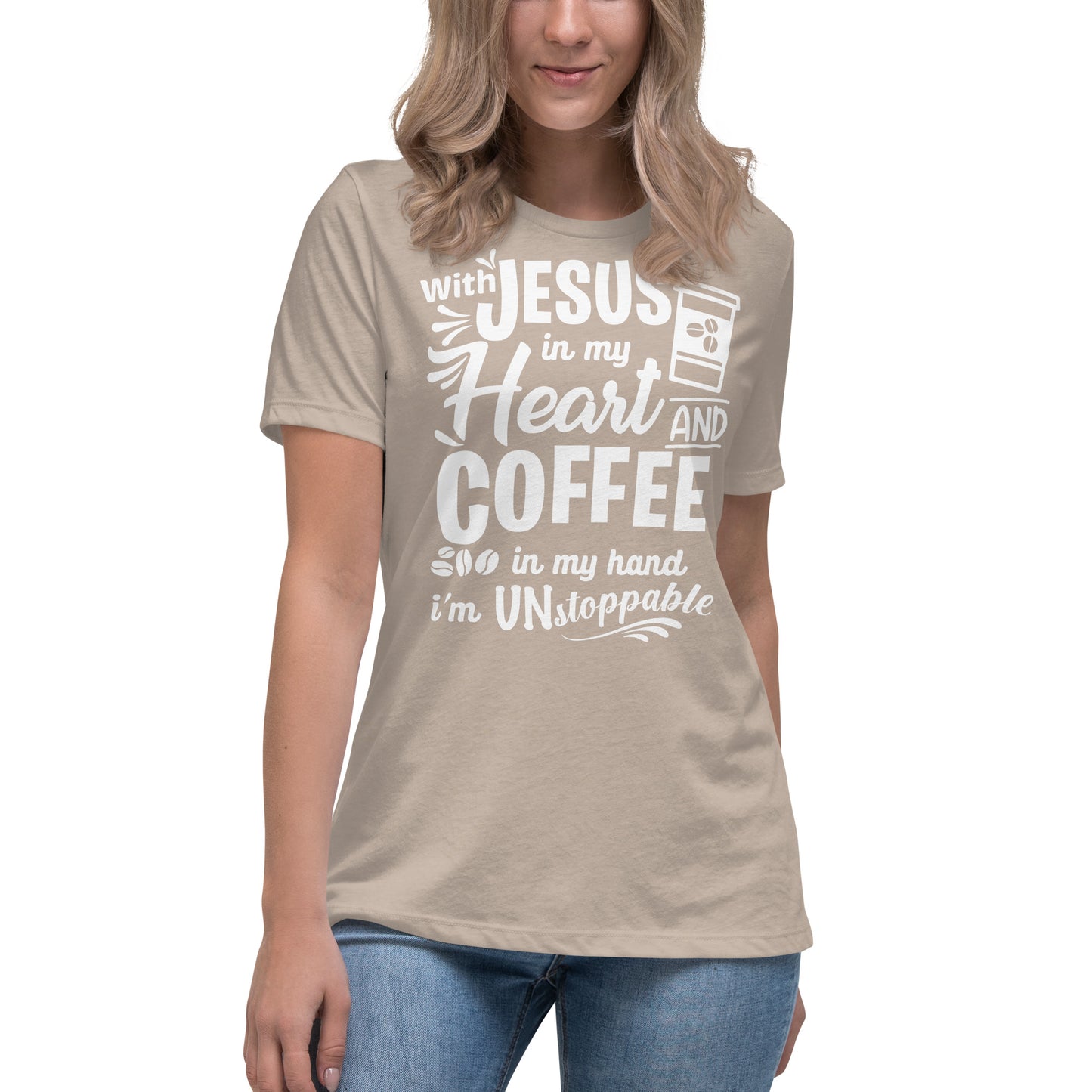 Coffee  (Black design) - Women's Relaxed T-Shirt