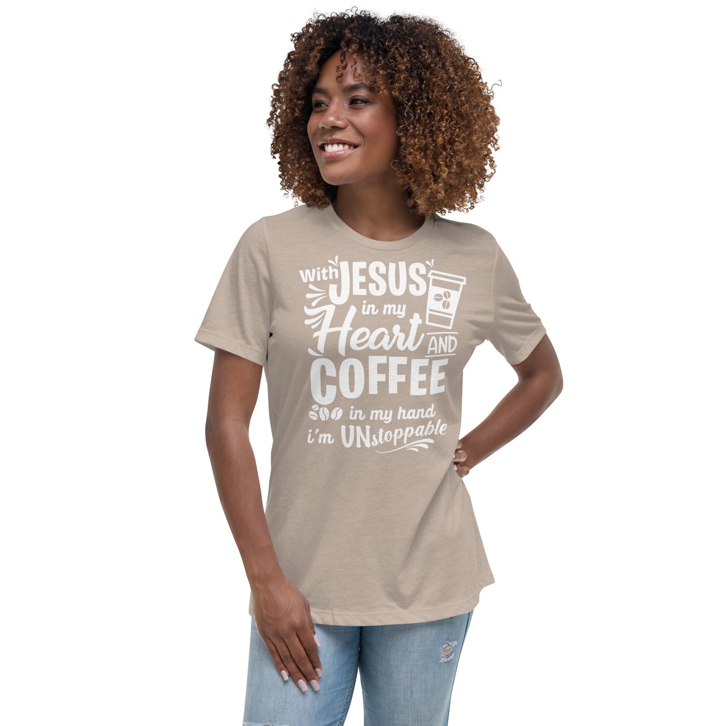 Coffee  (Black design) - Women's Relaxed T-Shirt