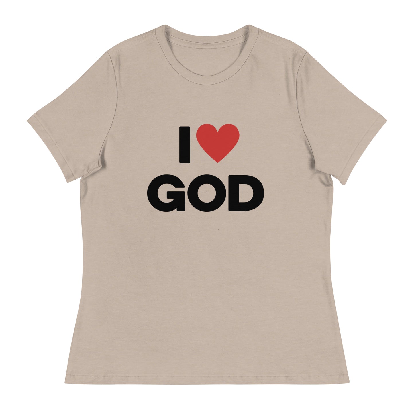 I love God (Black design) -  Women's Relaxed T-Shirt