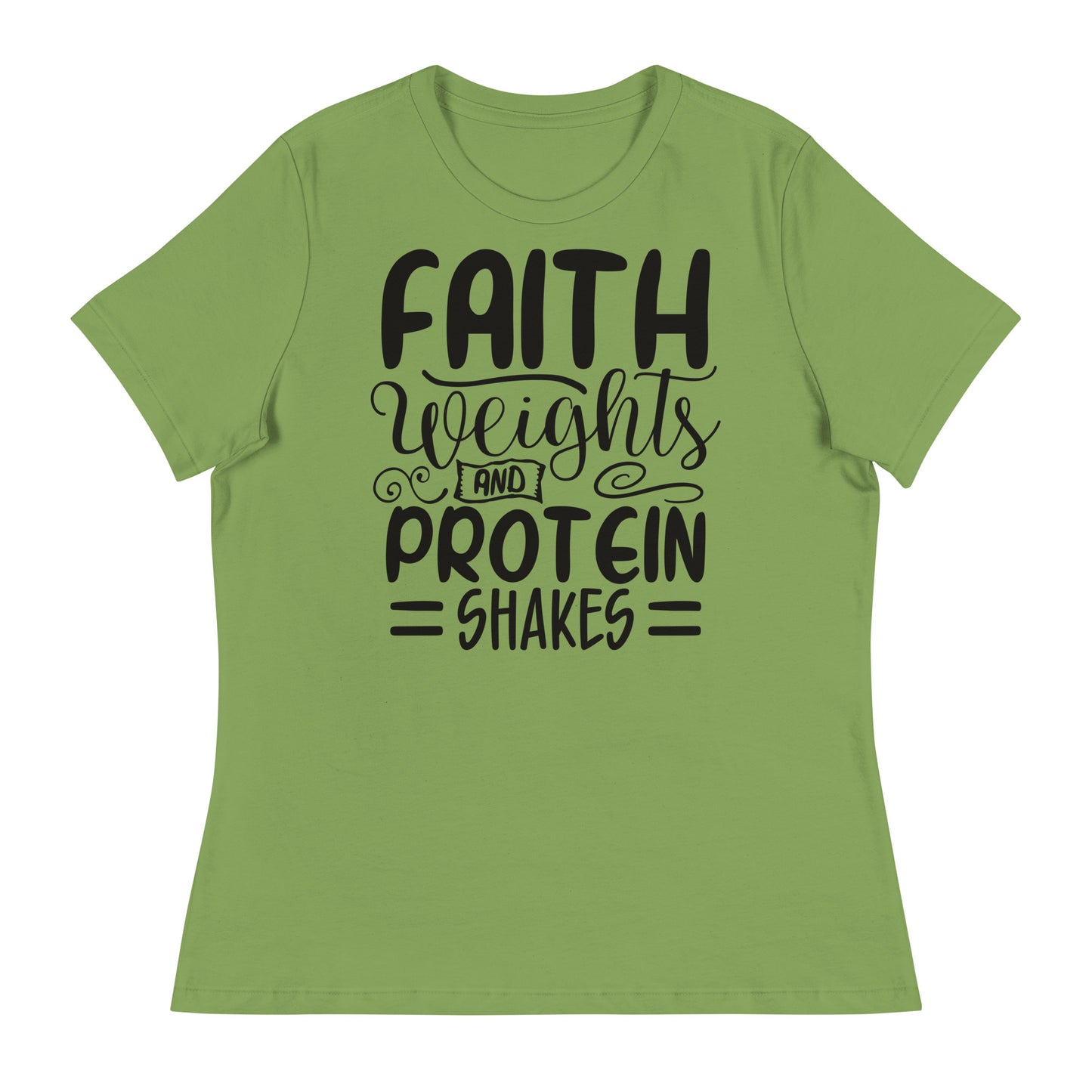 Faith Weights Protein Shakes (Black design) - Women's Relaxed T-Shirt